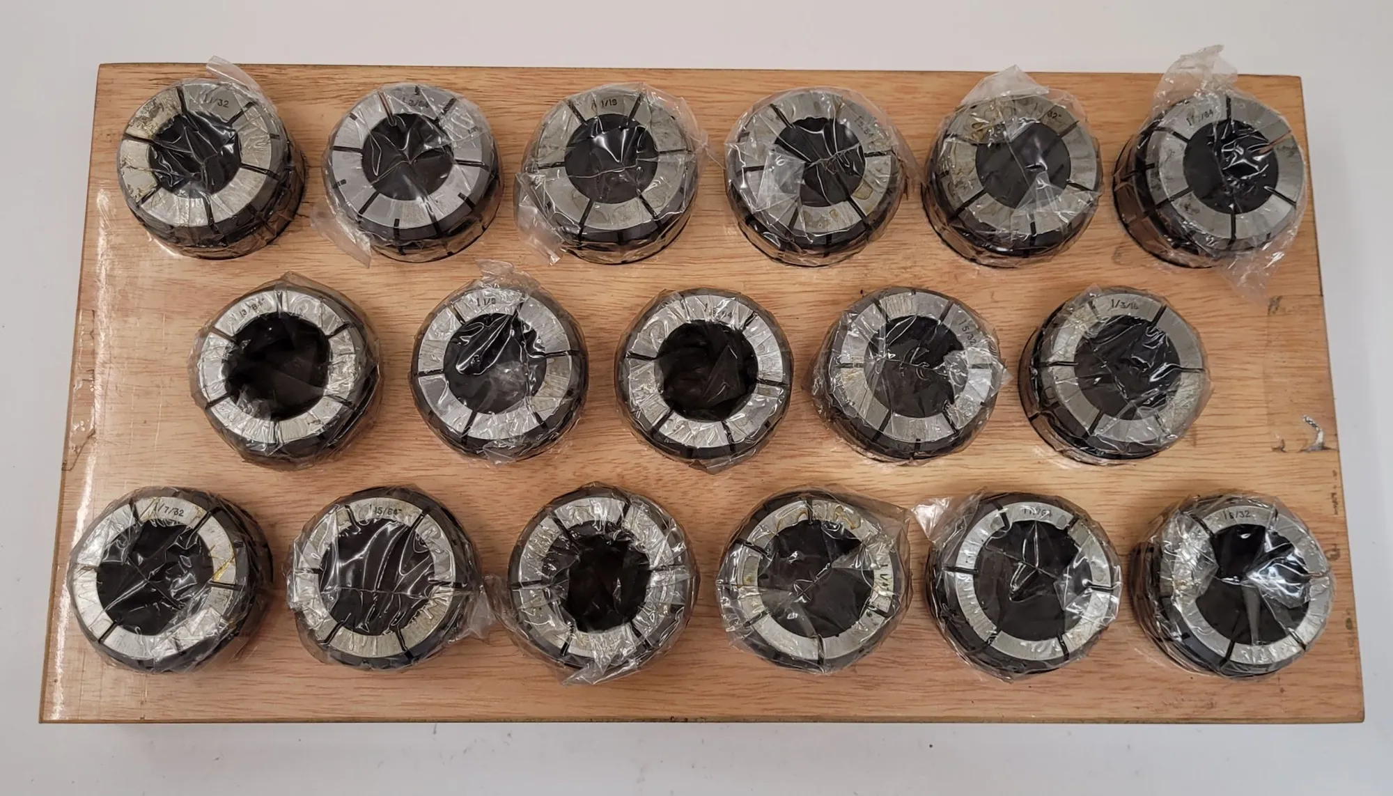 TECHNIKS TG 150 COLLET SET OF 17, 1 1/32" – 1 13/64" SIZES - MACHINING TOOLING & PARTS