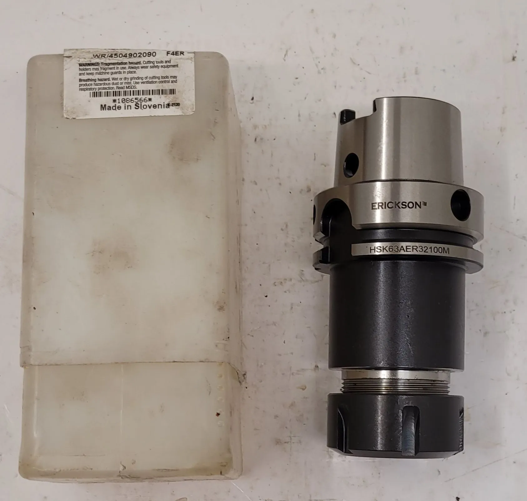 ERICKSON HSK63AER32100M MILLING CUTTER ARBOR, 2-1/2", HSS - ER32 COLLET CHUCK - MACHINING TOOLING & PARTS