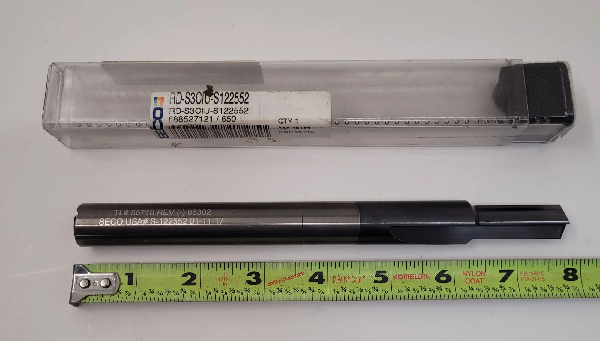 SECO RD-S3CIU-S122552 2 FLUTE CUTTING TOOL, 7.875" OAL, 0.70" SHANK DIA. - MACHINING TOOLING & PARTS
