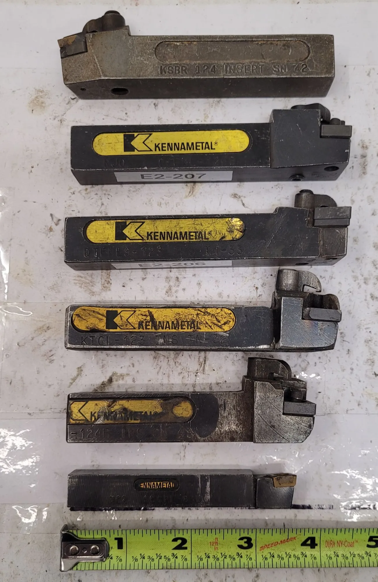KENNAMETAL TOOLHOLDERS SET OF 6 - MIXED 3/4" AND 5/8" SHANKS (MODELS: DTFNLS-123, DCFNL-124B, ETC.) - MACHINING TOOLING & PARTS