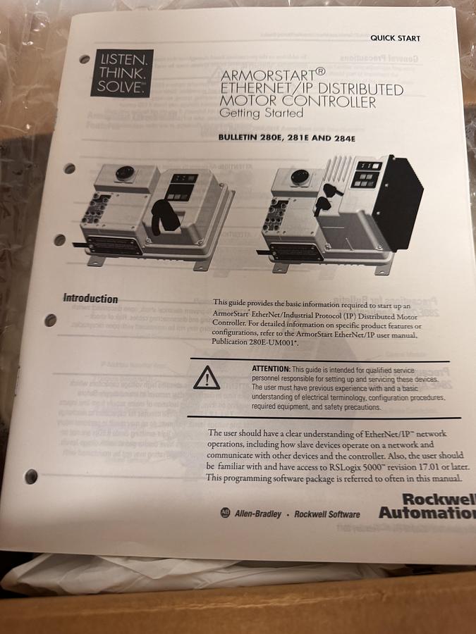 ALLEN BRADLEY 281E-F12Z-10B-RR COMPACT REVERSING STARTER & ARMORSTART MOTOR CONTROLLER - MOTOR STARTERS