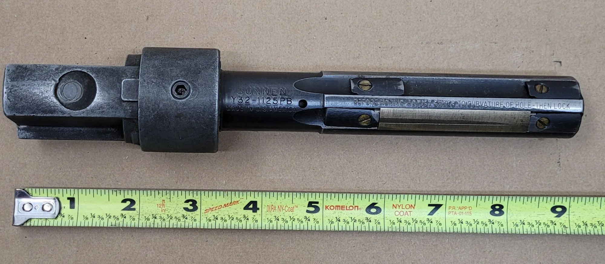 SUNNEN Y32-1125PB HONING MANDREL, DIA RANGE 1.117"-1.187", ABRASIVE L 2.375" - MACHINING TOOLING & PARTS
