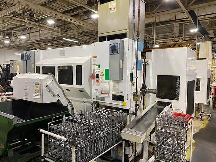 2008 FUJI TNW 3500 TR CNC LATHE, TWIN SPINDLE, TWIN TURRET, GANTRY LOADER, FANUC 310I CONTROL - CNC LATHES